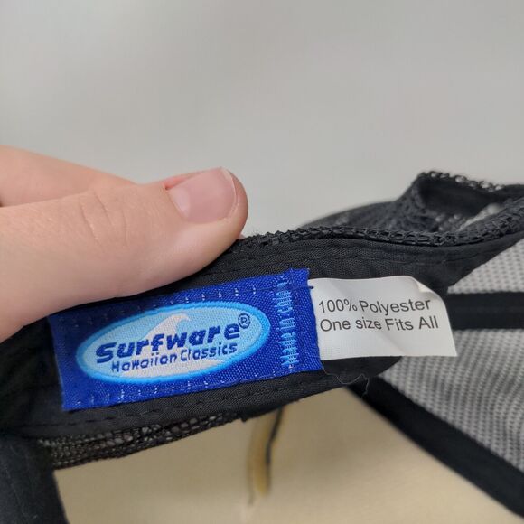 Surfware Hawaiian Classics Snapback Trucker Hat Black OSFA Adjustable Mesh Back - Picture 10 of 10
